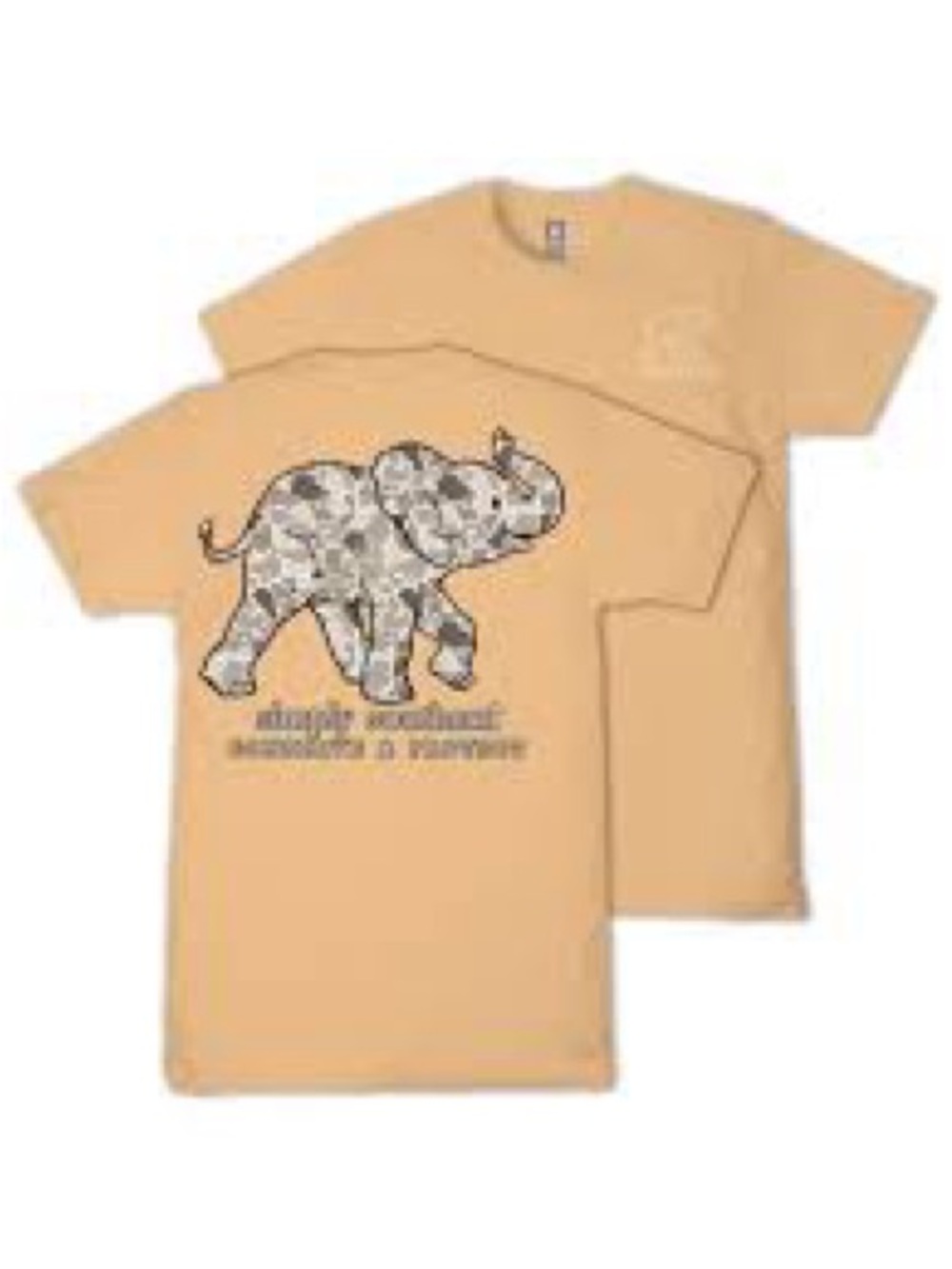 Simply Southern Tan Tee with Camo Elephant Graphic